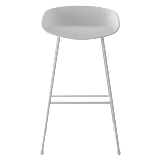 ΣΚΑΜΠΟ ΜΕΤΑΛΛΙΚΟ NAILA HM8450.01 ΜΕ ΚΑΘΙΣΜΑ PP ΛΕΥΚΟ 47x47x83 εκ.