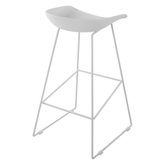 ΣΚΑΜΠΟ ΜΕΤΑΛΛΙΚΟ NAILA HM8450.01 ΜΕ ΚΑΘΙΣΜΑ PP ΛΕΥΚΟ 47x47x83 εκ.