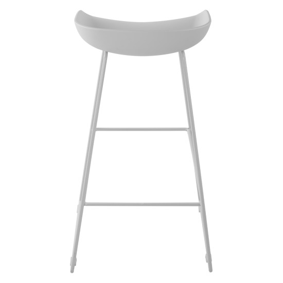 ΣΚΑΜΠΟ ΜΕΤΑΛΛΙΚΟ NAILA HM8450.01 ΜΕ ΚΑΘΙΣΜΑ PP ΛΕΥΚΟ 47x47x83 εκ.