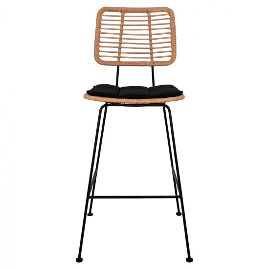 ΣΚΑΜΠΟ ΜΕΤΑΛΛΙΚΟ ΜΕ ΜΑΞΙΛΑΡΙ ALLEGRA HM5455 ΜΕ WICKER ΜΠΕΖ 46,5x55x117,5Υ εκ.