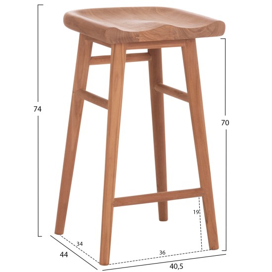 ΣΚΑΜΠΟ ΜΠΑΡ BOLMAR HM18108 ΞΥΛΟ ΤΕΑΚ ΣΕ ΦΥΣΙΚΟ 40.5x44x74Υεκ.