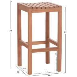 ΣΚΑΜΠΟ ΜΠΑΡ NIKOL HM18109 ΞΥΛΟ ΤΕΑΚ ΣΕ ΦΥΣΙΚΟ 40x40x77Υεκ.