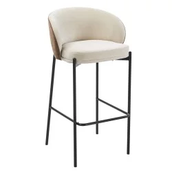 ΣΚΑΜΠΟ ΜΠΑΡ DETTON HM18430.02 ΜΠΕΖ/ΚΑΦΕ ΥΦΑΣΜΑ-ΜΕΤΑΛ.ΜΑΥΡΟΣ ΣΚΕΛΕΤΟΣ 44x51x98Υεκ