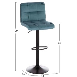 ΣΚΑΜΠΩ ΜΠΑΡ DIANA HM202.18 ΒΕΛΟΥΔΟ ΤΙΡΚΟΥΑΖ & ΜΑΥΡΟ ΜΑΤ ΣΚΕΛΕΤΟ 44x52x109Υεκ ΣΚΑΜΠΩ ΜΠΑΡ DIANA HM202.18 ΒΕΛΟΥΔΟ ΤΙΡΚΟΥΑΖ & ΜΑΥΡΟ ΜΑΤ ΣΚΕΛΕΤΟ 44x52x109Υεκ