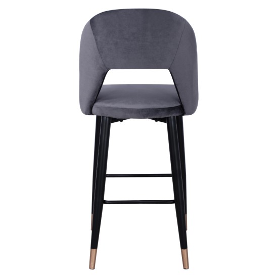 ΣΚΑΜΠΟ ΜΠΑΡ HARPER HM8526.01 ΒΕΛΟΥΔΟ ΓΚΡΙ ΜΕ ΜΕΤΑΛΛΙΚΟ ΣΚΕΛΕΤΟ 50Χ51Χ111Υ εκ.