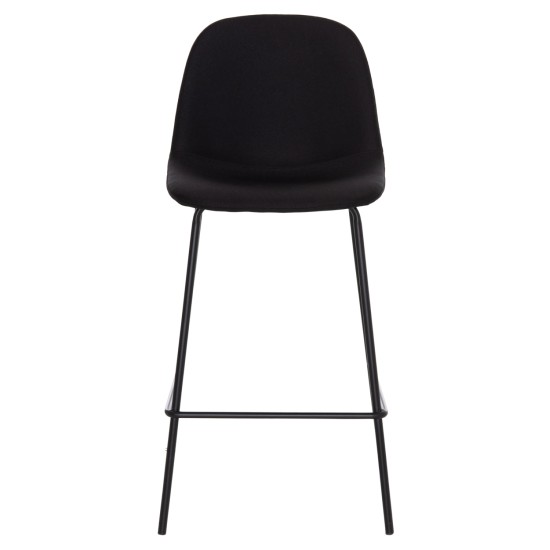 ΣΚΑΜΠΟ ΜΠΑΡ VINCENT HM9298.24 ΜΕΣΑΙΟΥ ΥΨΟΥΣ-ΜΑΥΡΟ ΥΦΑΣΜΑ-ΜΕΤΑΛΛΙΚΑ ΠΟΔΙΑ 43x50x92,5Υεκ