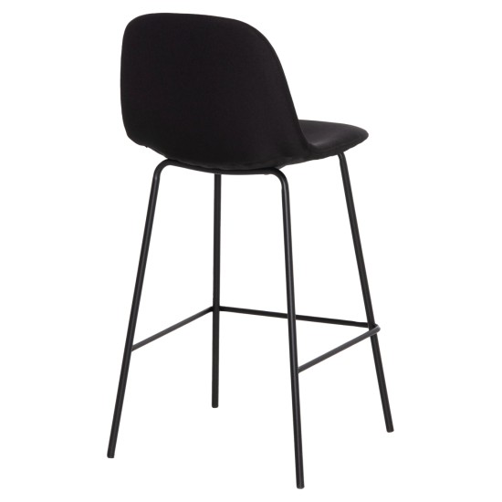 ΣΚΑΜΠΟ ΜΠΑΡ VINCENT HM9298.24 ΜΕΣΑΙΟΥ ΥΨΟΥΣ-ΜΑΥΡΟ ΥΦΑΣΜΑ-ΜΕΤΑΛΛΙΚΑ ΠΟΔΙΑ 43x50x92,5Υεκ