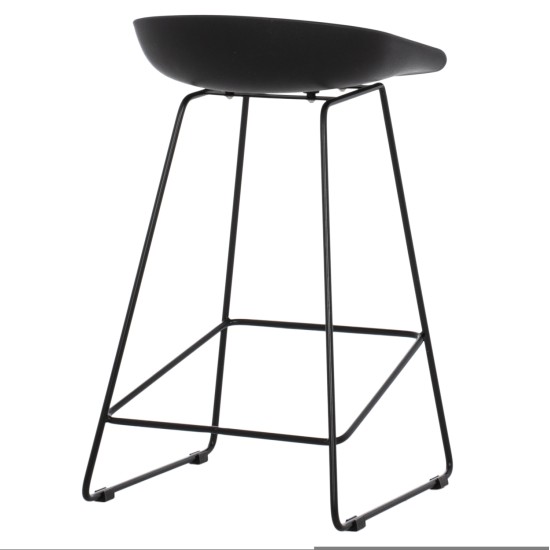 ΣΚΑΜΠΟ ΜΠΑΡ NAILA HM9299.02 ΜΑΥΡΟ ΜΕΣΑΙΟΥ ΥΨΟΥΣ 44x44x74Yεκ.