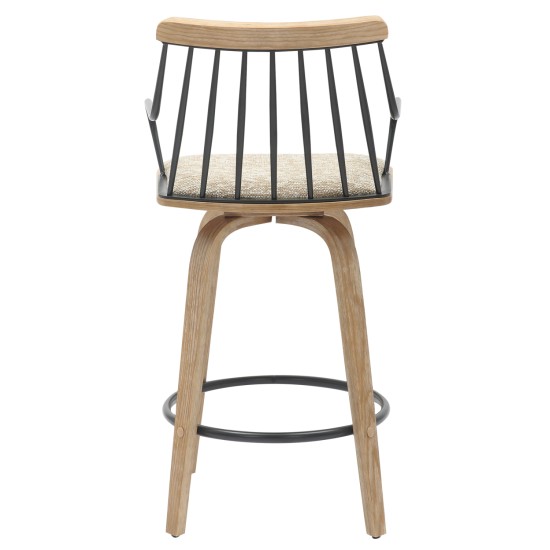 ΣΚΑΜΠΟ ΜΠΑΡ JUDI HM9985.01 WHITE WASH Κ.Π.-ΜΑΥΡΟ ΜΕΤΑΛΛΟ-ΜΠΕΖ ΥΦΑΣΜΑ 48x52x92Υεκ