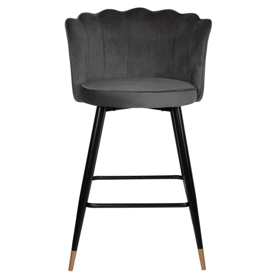 ΣΚΑΜΠΟ ΜΠΑΡ VESNA ΓΚΡΙ ΒΕΛΟΥΔΟ ΜΕΤΑΛΛΙΚΟ ΣΚΕΛΕΤΟ HM8736.01 50x50x90Yεκ.