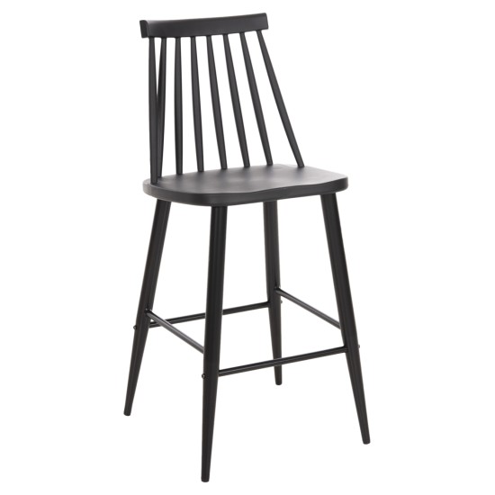 ΣΚΑΜΠΟ ΜΠΑΡ ΜΕΣΑΙΟΥ ΥΨΟΥΣ VANESSA HM9300.12 ΠΟΛΥΠΡΟΠΥΛΕΝΙΟ & ΜΕΤΑΛΛΟ-ΜΑΥΡΟ 45,5x46x97Υ εκ.