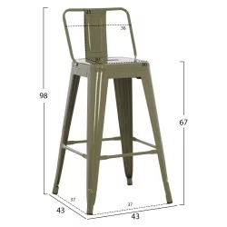 ΣΚΑΜΠΟ ΜΠΑΡ ΜΕΣΑΙΟΥ ΥΨΟΥΣ ΜΕΤΑΛΛΙΚΟ MELITA-PRO HM8574.53 LIGHT OLIVE GREEN 43x43x88Υεκ.