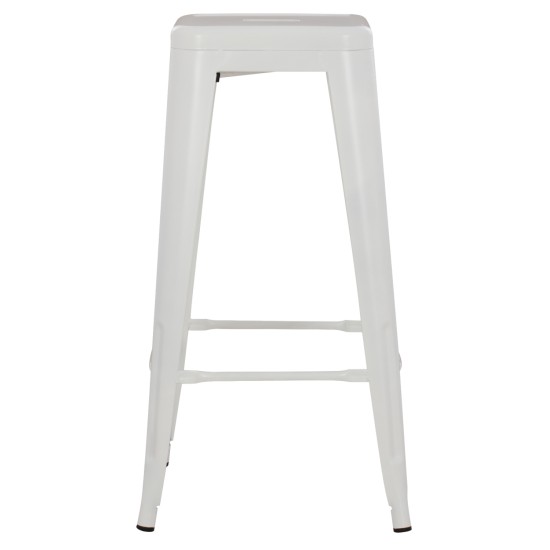 ΣΚΑΜΠΟ ΜΠΑΡ ΜΕΤΑΛΛΙΚΟ MELITA-PRO HM8642.41 ΣΕ ΛΕΥΚΟ ΜΑΤ 43x43x78Υεκ.