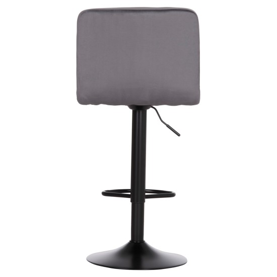 ΣΚΑΜΠΟ ΜΠΑΡ ΠΕΡΙΣΤΡΕΦΟΜΕΝΟ DIANA HM202.41 ΓΚΡΙ ΒΕΛΟΥΔΟ--ΜΕΤΑΛΛΟ ΜΑΥΡΟ ΜΑΤ 44x52x109Υεκ