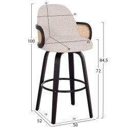 ΣΚΑΜΠΟ ΜΠΑΡ ΠΕΡΙΣΤΡΕΦΟΜΕΝΟ BECKER HM18251.02 PLYWOOD ΜΑΥΡΟ--ΕΚΡΟΥ ΥΦΑΣΜΑ 50x52x100Υ ΣΚΑΜΠΟ ΜΠΑΡ ΠΕΡΙΣΤΡΕΦΟΜΕΝΟ BECKER HM18251.02 PLYWOOD ΜΑΥΡΟ--ΕΚΡΟΥ ΥΦΑΣΜΑ 50x52x100Υ