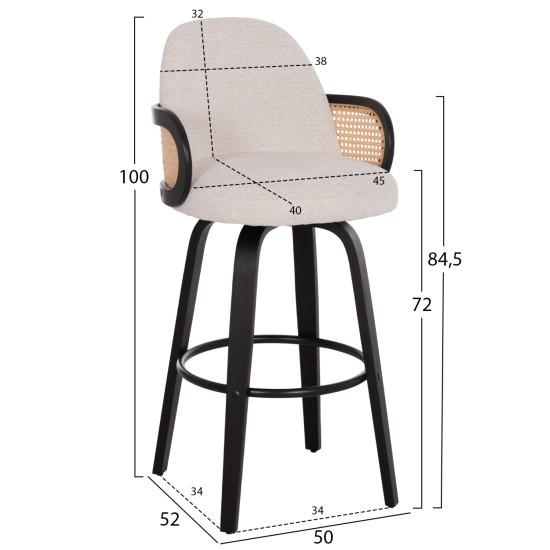 ΣΚΑΜΠΟ ΜΠΑΡ ΠΕΡΙΣΤΡΕΦΟΜΕΝΟ BECKER HM18251.02 PLYWOOD ΜΑΥΡΟ--ΕΚΡΟΥ ΥΦΑΣΜΑ 50x52x100Υ ΣΚΑΜΠΟ ΜΠΑΡ ΠΕΡΙΣΤΡΕΦΟΜΕΝΟ BECKER HM18251.02 PLYWOOD ΜΑΥΡΟ--ΕΚΡΟΥ ΥΦΑΣΜΑ 50x52x100Υ