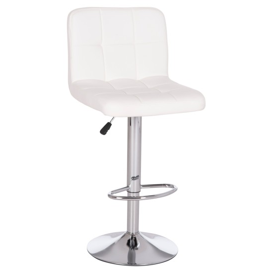 ΣΚΑΜΠΟ ΜΠΑΡ ΠΕΡΙΣΤΡΕΦΟΜΕΝΟ DIANA HM202.22 ΛΕΥΚΟ PU--ΜΕΤΑΛΛΟ ΧΡΩΜΙΟ 44x52x109Υεκ.