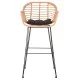 ΣΚΑΜΠΟ ΜΠΑΡ ΨΗΛΟ ALLEGRA HM5640.11 ΜΠΕΖ P.E. RATTAN-ΜΑΥΡΟ ΜΕΤΑΛΛΟ 54x55x108Υεκ.