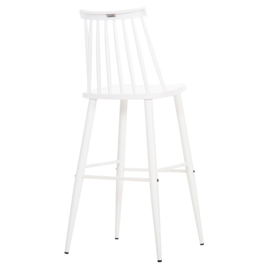 ΣΚΑΜΠΟ ΜΠΑΡ ΨΗΛΟ VANESSA HM8459.11 ΛΕΥΚΟ PP & ΛΕΥΚΑ ΜΕΤΑΛ.ΠΟΔΙΑ 47x48,5x107Υεκ.