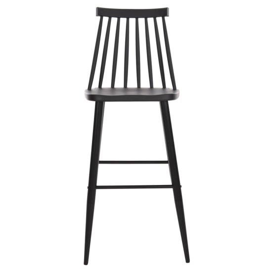 ΣΚΑΜΠΟ ΜΠΑΡ ΨΗΛΟ VANESSA HM8459.12 ΜΑΥΡΟ PP & ΜΑΥΡΑ ΜΕΤΑΛ.ΠΟΔΙΑ 47x48,5x107Υεκ.