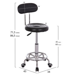 ΣΚΑΜΠΟ ΠΕΡΙΣΤΡΕΦΟΜΕΝΟ ΣΧΕΔΙΑΣΤΗΡΙΟΥ IRIS HM212.21 ΜΑΥΡΟ PU HOMEMARKT Φ32x45-60Υεκ.