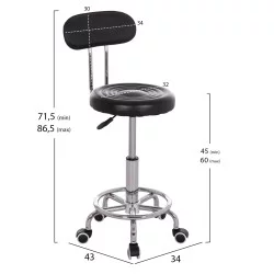 ΣΚΑΜΠΟ ΠΕΡΙΣΤΡΕΦΟΜΕΝΟ ΣΧΕΔΙΑΣΤΗΡΙΟΥ IRIS HM212.21 ΜΑΥΡΟ PU HOMEMARKT Φ32x45-60Υεκ.