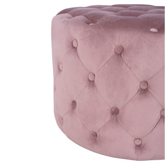 ΣΚΑΜΠΟ KASSIE  ΣΑΠΙΟ ΜΗΛΟ ΒΕΛΟΥΔΟ ΤΥΠΟΥ CHESTERFIELD HM8406.02 Φ60x43Υ εκ.