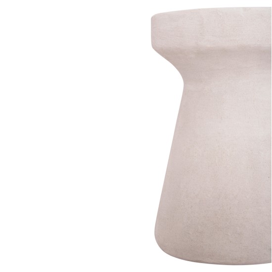 ΣΚΑΜΠΟ ΣΤΡΟΓΓΥΛΟ ΣΕΙΡΑ SANTORINI HM18057 ΠΟΛΥΡΗΤΙΝΗ ΣΕ ΥΠΟΛΕΥΚΟ ΧΡΩΜΑ Φ32x46Υεκ.