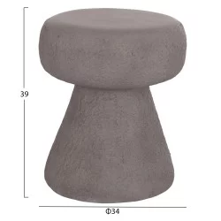 ΣΚΑΜΠΟ ΣΤΡΟΓΓΥΛΟ INTERON HM18171.03 FIBER CEMENT ΣΕ ΓΚΡΙ--Φ34x39Υεκ.