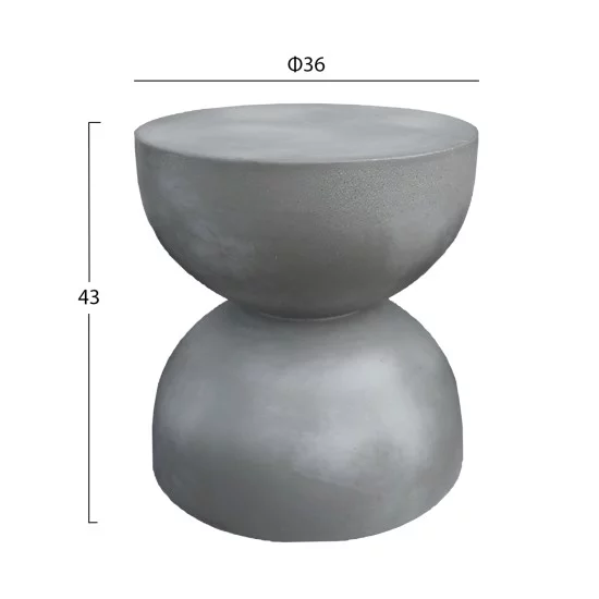 ΣΚΑΜΠΟ ΣΤΡΟΓΓΥΛΟ ZINI HM6580.01 FIBER CEMENT ΣΕ ΓΚΡΙ Φ36x43Υεκ