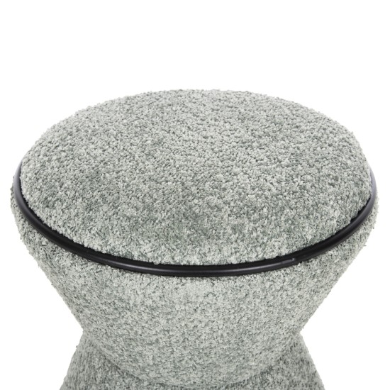 ΣΚΑΜΠΟ ΣΤΡΟΓΓΥΛΟ LINNER HM9604.05 ΜΠΟΥΚΛΕ ΥΦΑΣΜΑ ΦΥΣΤΙΚΙ-ΜΑΥΡΗ ΛΕΠΤΟΜΕΡΕΙΑ Φ38x44 εκ.