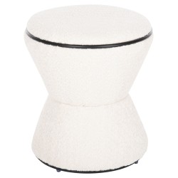 ΣΚΑΜΠΟ ΣΤΡΟΓΓΥΛΟ LINNER HM9604.06 ΜΠΟΥΚΛΕ ΥΦΑΣΜΑ ΕΚΡΟΥ-ΜΑΥΡΗ ΛΕΠΤΟΜΕΡΕΙΑ Φ38x44 εκ.