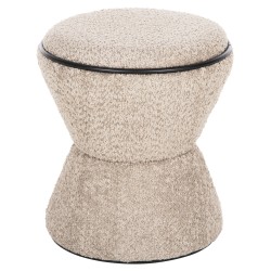 ΣΚΑΜΠΟ ΣΤΡΟΓΓΥΛΟ LINNER HM9604.08 ΜΠΟΥΚΛΕ ΥΦΑΣΜΑ ΜΠΕΖ-ΜΑΥΡΗ ΛΕΠΤΟΜΕΡΕΙΑ Φ38x44 εκ.