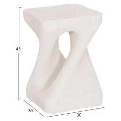 ΣΚΑΜΠΟ ΤΕΤΡΑΓΩΝΟ SANTORINI HM18337 ΠΟΛΥΡΗΤΙΝΗ--ΥΠΟΛΕΥΚΟ ΧΡΩΜΑ 30x30x45Yεκ