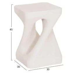 ΣΚΑΜΠΟ ΤΕΤΡΑΓΩΝΟ SANTORINI HM18337 ΠΟΛΥΡΗΤΙΝΗ--ΥΠΟΛΕΥΚΟ ΧΡΩΜΑ 30x30x45Yεκ