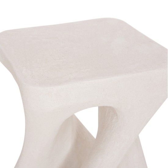 ΣΚΑΜΠΟ ΤΕΤΡΑΓΩΝΟ SANTORINI HM18337 ΠΟΛΥΡΗΤΙΝΗ--ΥΠΟΛΕΥΚΟ ΧΡΩΜΑ 30x30x45Yεκ