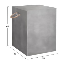 ΣΚΑΜΠΟ ΤΕΤΡΑΓΩΝΟ FIBER CEMENT ΜΕ ΧΕΡΟΥΛΙΑ ZAK HM6581.01 ΣΕ ΓΚΡΙ 36x36x43Υεκ