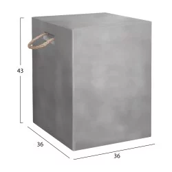 ΣΚΑΜΠΟ ΤΕΤΡΑΓΩΝΟ FIBER CEMENT ΜΕ ΧΕΡΟΥΛΙΑ ZAK HM6581.01 ΣΕ ΓΚΡΙ 36x36x43Υεκ