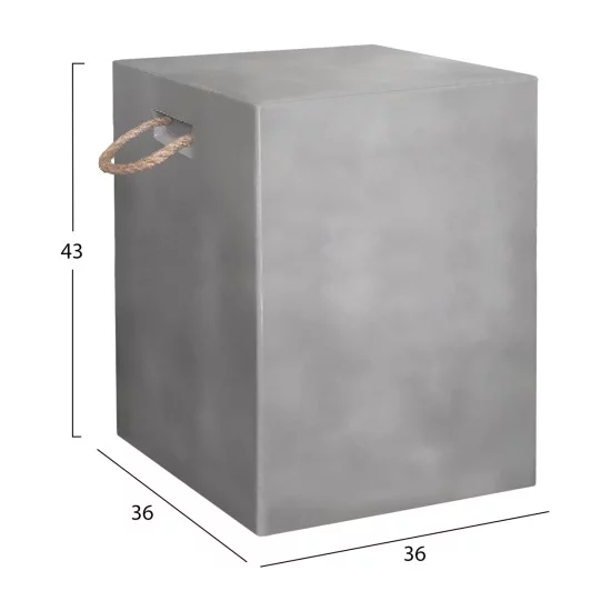 ΣΚΑΜΠΟ ΤΕΤΡΑΓΩΝΟ FIBER CEMENT ΜΕ ΧΕΡΟΥΛΙΑ ZAK HM6581.01 ΣΕ ΓΚΡΙ 36x36x43Υεκ