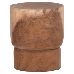 ΣΚΑΜΠΟ-ΤΡΑΠΕΖΑΚΙ ΚΥΛΙΝΔΡΙΚΟ FEBRY HM9909 ΜΑΣΙΦ ΞΥΛΟ SUAR ΦΥΣΙΚΟ Φ40x46Υεκ.