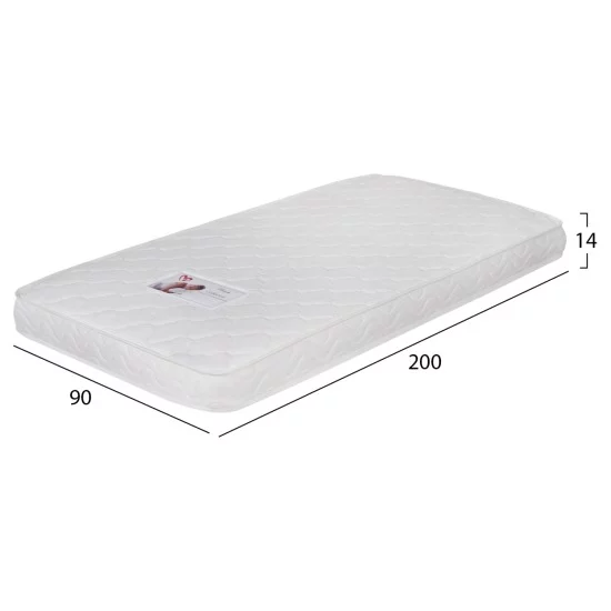 ΣΤΡΩΜΑ ΑΦΡΟΥ ΧΩΡΙΣ ΕΛΑΤΗΡΙΑ JORDY 90X200x15Y-- HM374.10  (ROLL PACKING) ΛΕΥΚΟ