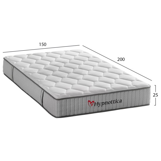 ΣΤΡΩΜΑ ΔΙΠΛΟ HYPNOTTICA HM748.05 POCKET SPRINGS--ΛΕΥΚΟ 150x200x25Υεκ.