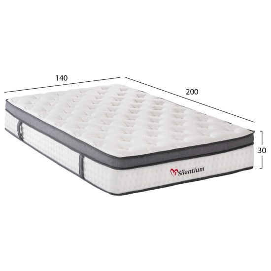 ΣΤΡΩΜΑ ΔΙΠΛΟ SILENTIUM HM749.04 POCKET SPRINGS--ΛΕΥΚΟ 140x200x30Υεκ.