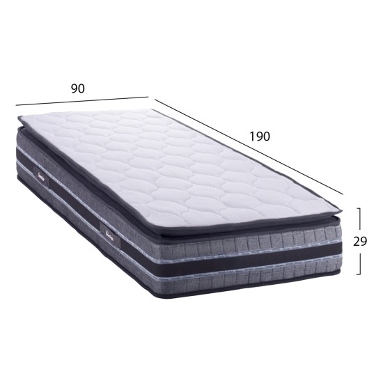 ΣΤΡΩΜΑ DREAMTOPIA FRANKLIN HM657.90 BONNELL SPRING ΜΕ ΑΝΩΣΤΡΩΜΑ 90x190x29Y εκ.