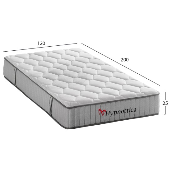 ΣΤΡΩΜΑ ΗΜΙΔΙΠΛΟ HYPNOTTICA HM748.02 POCKET SPRINGS--ΛΕΥΚΟ 120x200x25Υεκ.