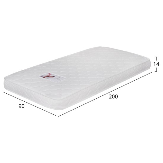 ΣΤΡΩΜΑ ΑΦΡΟΥ ΧΩΡΙΣ ΕΛΑΤΗΡΙΑ JORDY 90X200x15Y-- HM374.10  (ROLL PACKING) ΛΕΥΚΟ