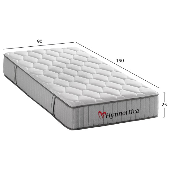 ΣΤΡΩΜΑ ΜΟΝΟ HYPNOTTICA HM748.01 POCKET SPRINGS--ΛΕΥΚΟ 90x190x25Υεκ.