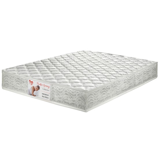 ΣΤΡΩΜΑ POCKET SPRING ΔΙΠΛΟ 160x200 ΔΙΠΛΗΣ ΟΨΗΣ HM309.06