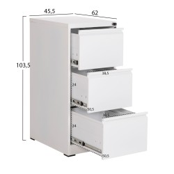 ΣΥΡΤΑΡΙΕΡΑ (3) ΑΡΧΕΙΟΘΕΤΗΣΗΣ ΓΡΑΦΕΙΟΥ SIDER HM6636.02 ΛΕΥΚΟ ΜΕΤΑΛΛΟ 45.5x62x103.5Υεκ