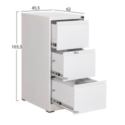 ΣΥΡΤΑΡΙΕΡΑ (3) ΑΡΧΕΙΟΘΕΤΗΣΗΣ ΓΡΑΦΕΙΟΥ SIDER HM6636.02 ΛΕΥΚΟ ΜΕΤΑΛΛΟ 45.5x62x103.5Υεκ